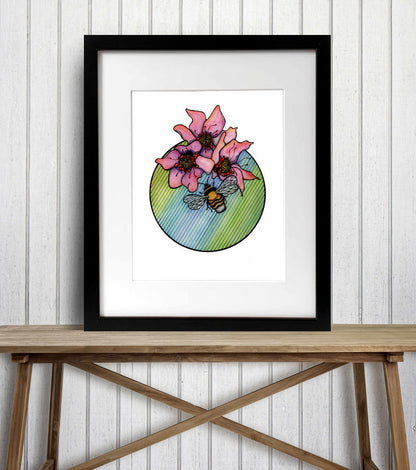 PinkPolish Design Art Prints "Bumble" Watercolor Painting: Art Print