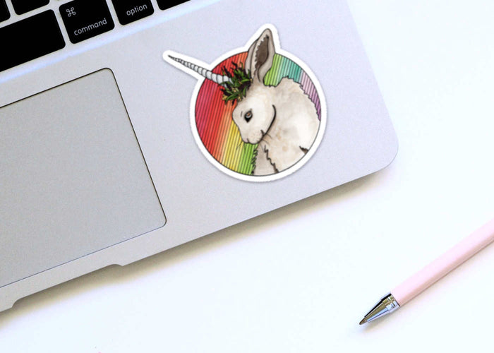 PinkPolish Design Stickers "Bunnicorn" Die Cut Vinyl Sticker