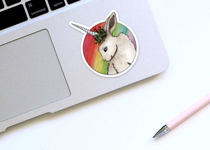 PinkPolish Design Stickers "Bunnicorn" Die Cut Vinyl Sticker