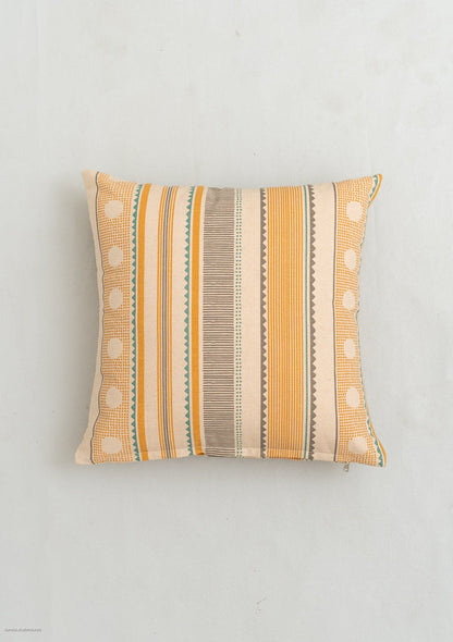 Buru 100% cotton boho cushion cover for sofa - Mustard