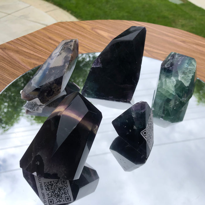 Colorful Rainbow Fluorite Natural Polished from China