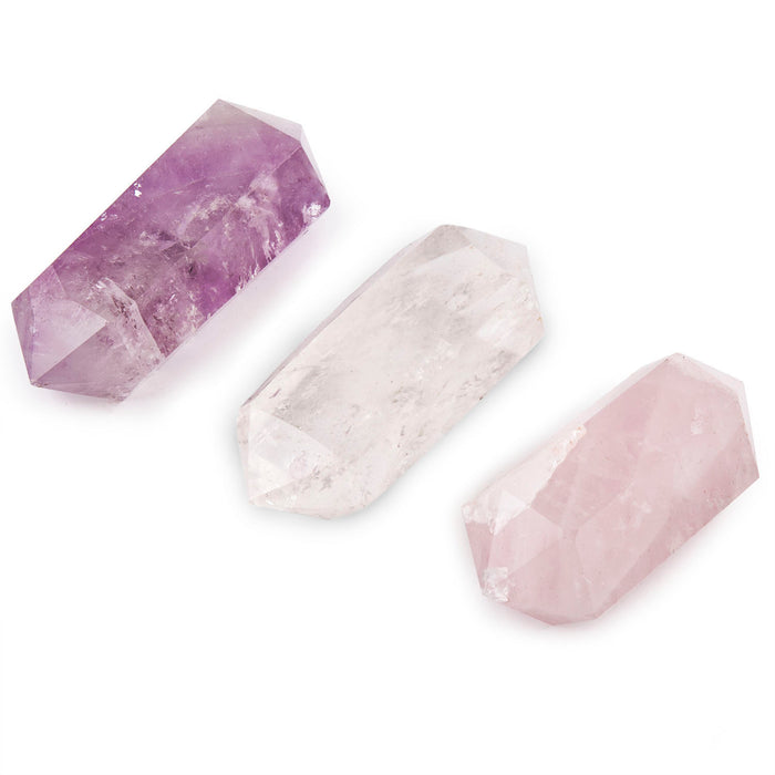 Combo of 3 Crystal Wand Double Point Double Terminated