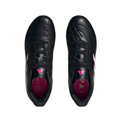 adidas Copa Pure.4 FxG Soccer Cleats | Core Black / White / Beam Pink | Kid's