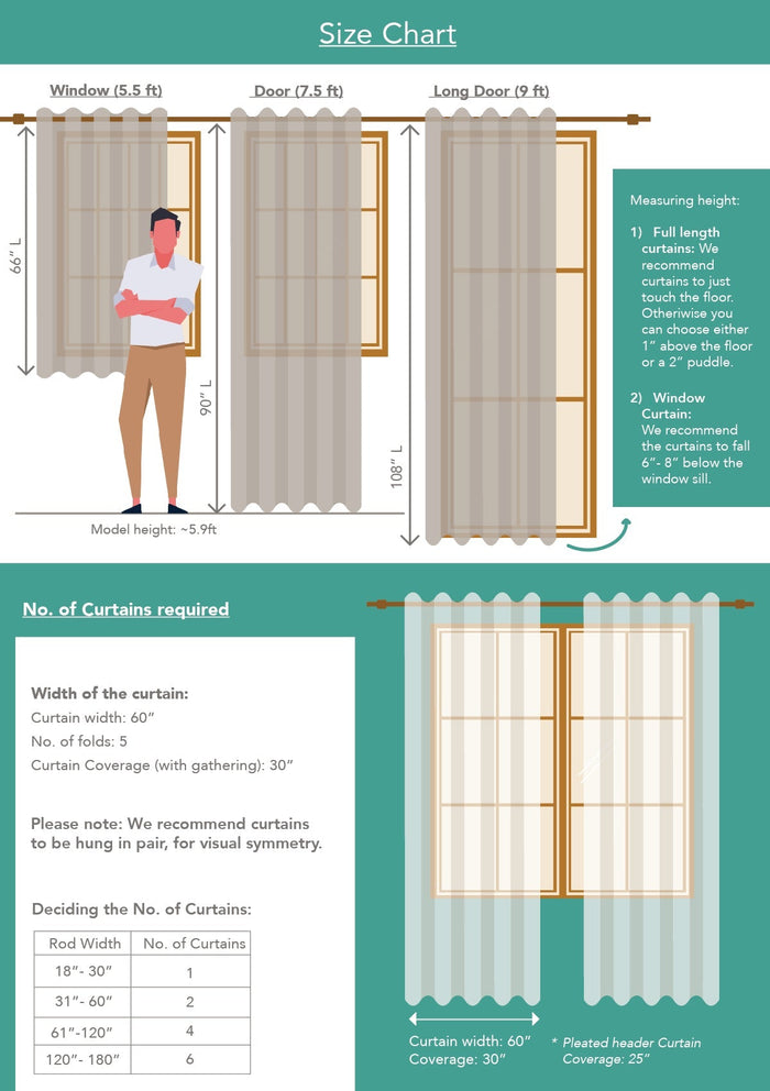 Dew 100% Sheer minimal curtain for Living room & bedroom - Light filtering - Cream - Single Piece