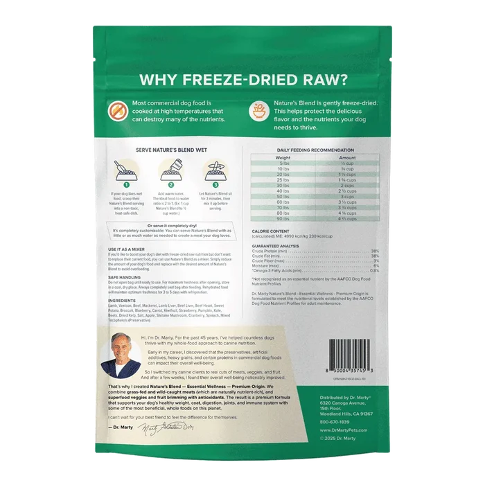 Dr. Marty's Nature's Blend Essential Freeze Dried Beef & Venison Dog 16 oz