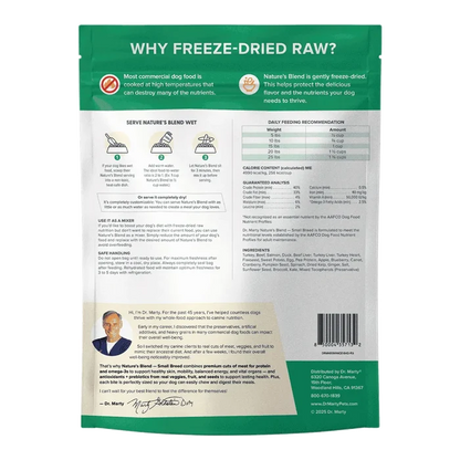 Dr. Marty's Nature's Blend Freeze Dried Small Breed Dog 16 oz