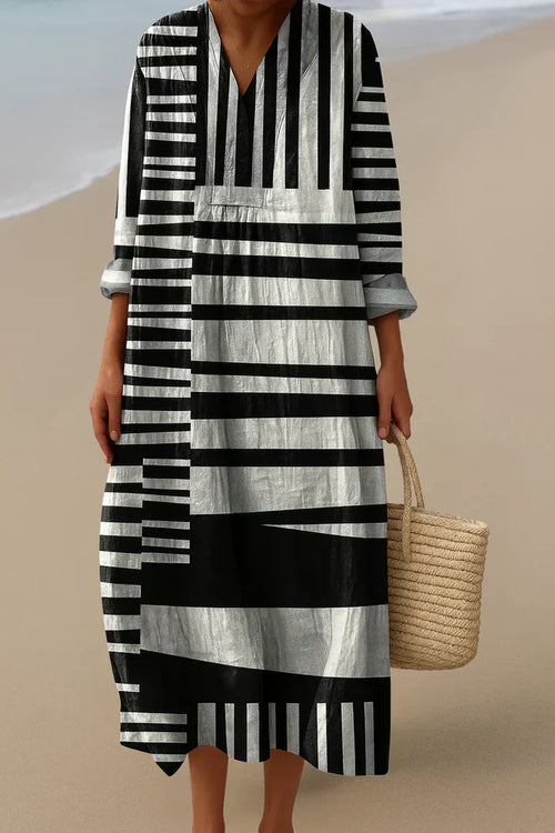Elara™ | Monochrome Maxi Dress