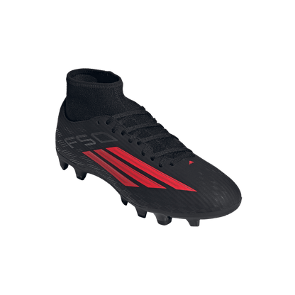 adidas F50 CLUB Mid Cut Firm Ground / Multi Ground Soccer Cleats | Core Black / Lucid Red | Men's