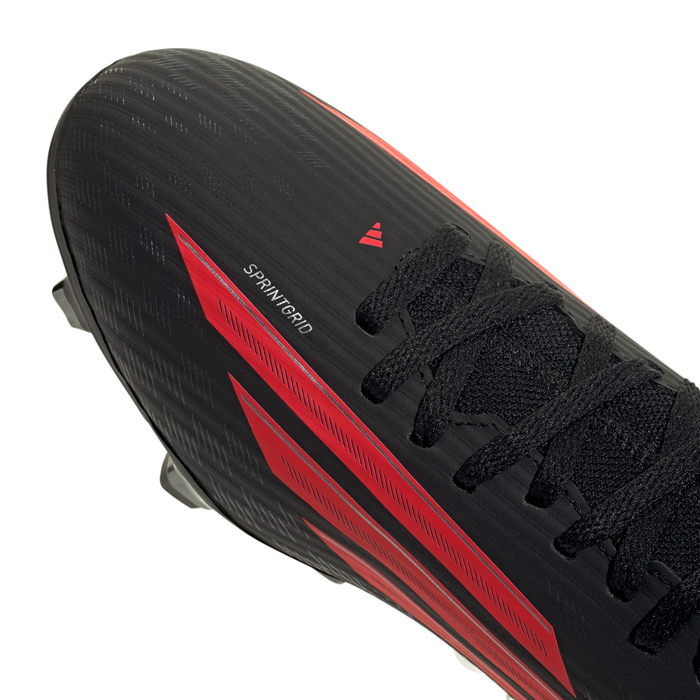 adidas F50 CLUB Mid Cut Firm Ground / Multi Ground Soccer Cleats | Core Black / Lucid Red | Men's