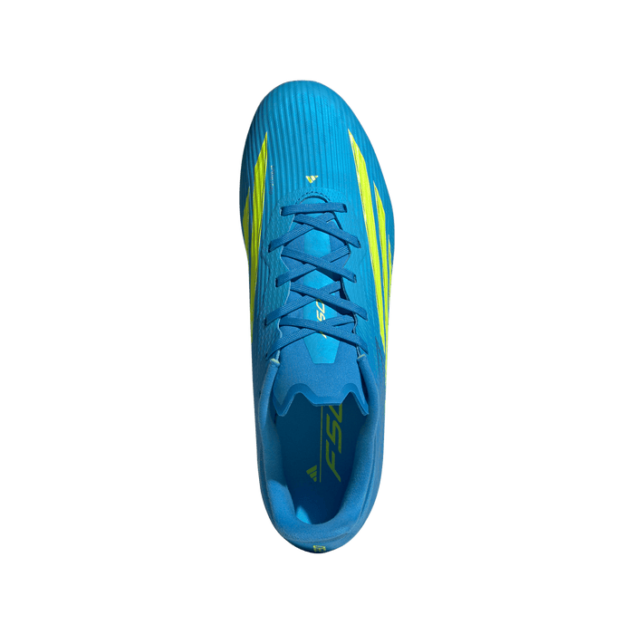 adidas F50 LEAGUE Firm Ground / Multi Ground Soccer Cleats | Lucid Ray Blue / Team Solar Yellow 2 / Lucid Aquamarine | Men's