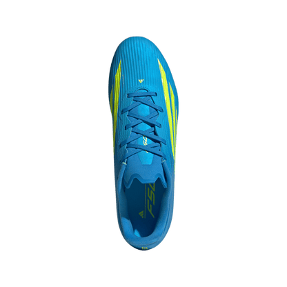 adidas F50 LEAGUE Firm Ground / Multi Ground Soccer Cleats | Lucid Ray Blue / Team Solar Yellow 2 / Lucid Aquamarine | Men's