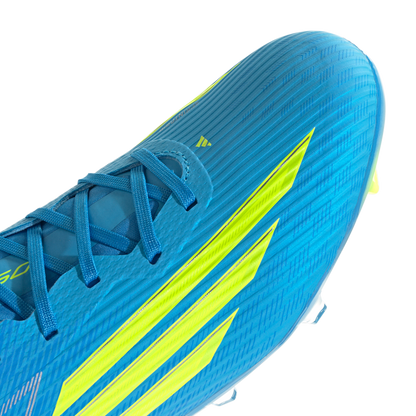 adidas F50 LEAGUE Firm Ground / Multi Ground Soccer Cleats | Lucid Ray Blue / Team Solar Yellow 2 / Lucid Aquamarine | Men's