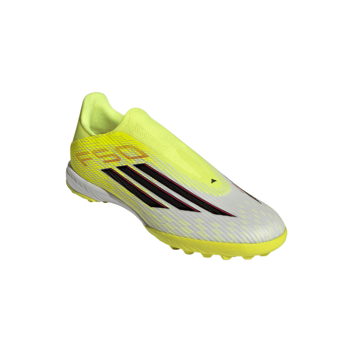 adidas F50 League Laceless Turf  Soccer Shoes | Team Solar Yellow 2 / Core Black / Lucid Rec | Men's