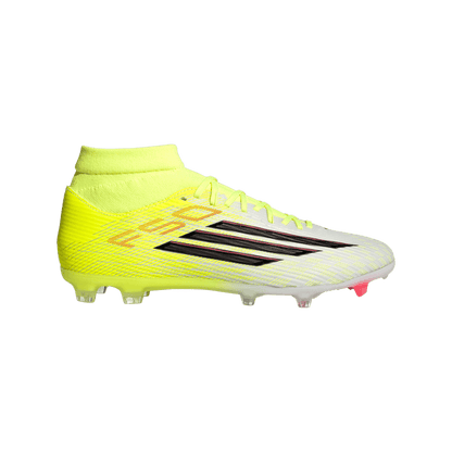 adidas F50 LEAGUE Mid Cut Firm Ground / Multi Ground Soccer Cleats | Team Solar Yellow 2 / Core Black / Lucid Red | Men's
