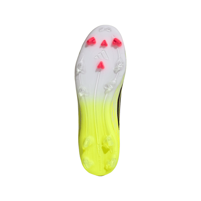 adidas F50 LEAGUE Mid Cut Firm Ground / Multi Ground Soccer Cleats | Team Solar Yellow 2 / Core Black / Lucid Red | Men's
