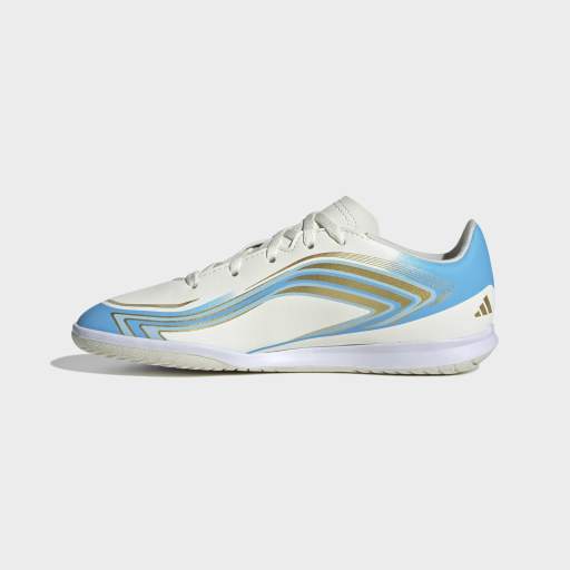 F50 MESSI CLUB Indoor Soccer Shoes Kids | Ivory / Ice Blue | Kid's