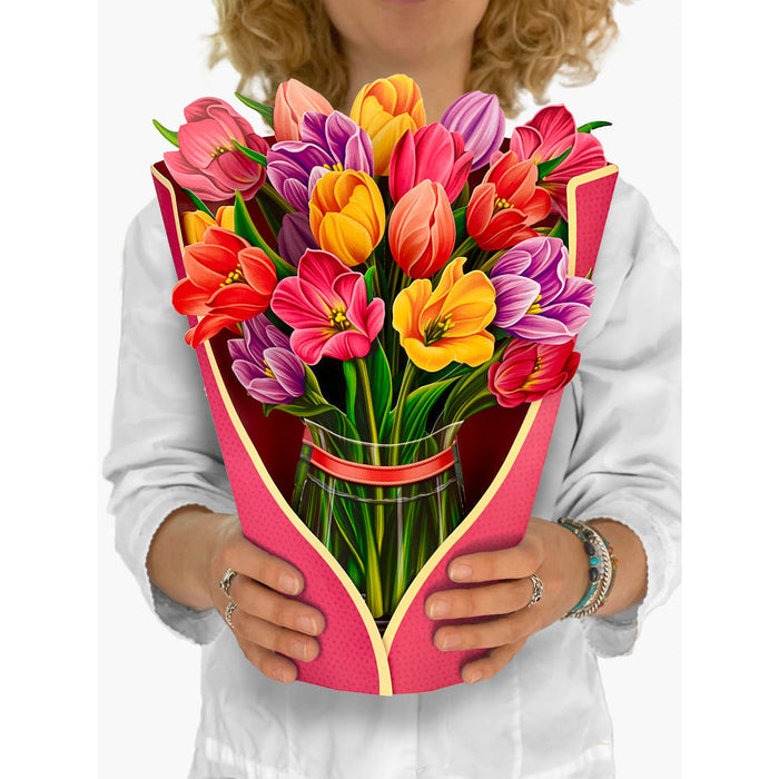 Festive Tulip Pop Up Bouquet