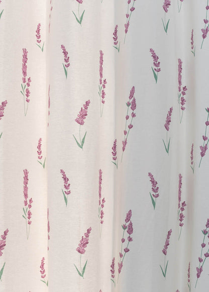 Fields of Lavender 100% cotton floral curtain for kids room - Light Reduction -  Lavender - Single Piece
