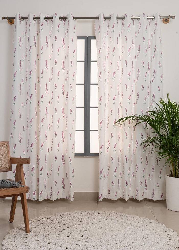 Fields printed cotton Fabric - Lavender
