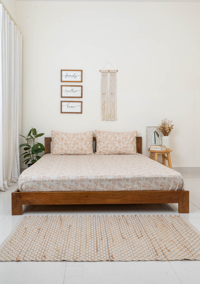 French farmhouse Fitted sheet sheet - Beige