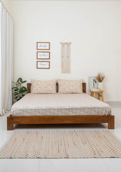 French farmhouse Fitted sheet sheet - Beige
