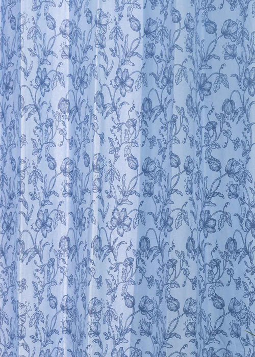 French Farmhouse printed cotton Fabric - Blue