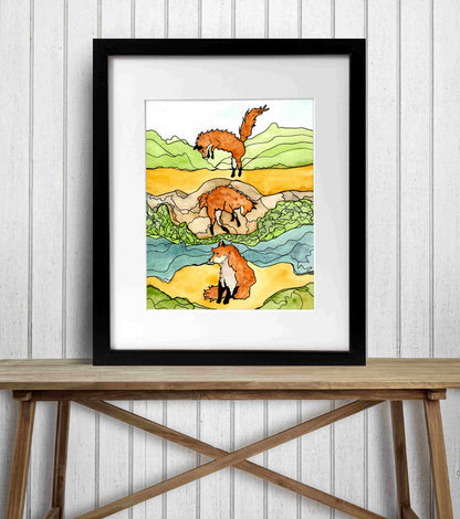 PinkPolish Design Art Prints "Frolic" Watercolor Painting: Art Print