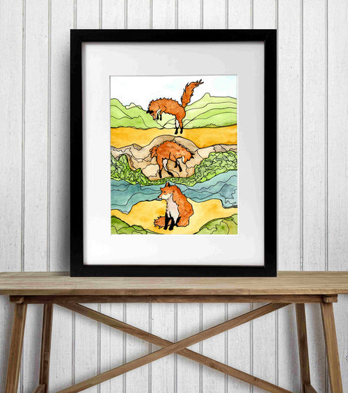 PinkPolish Design Art Prints "Frolic" Watercolor Painting: Art Print
