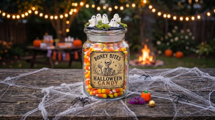 Halloween Spooky Skeleton Candy Jar