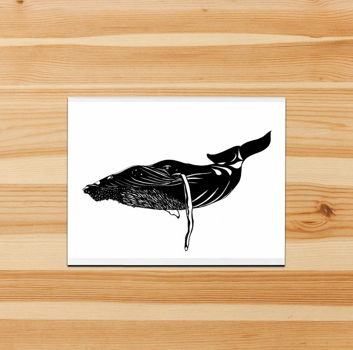 PinkPolish Design Note Cards "Humpback Whale" Handmade Notecard