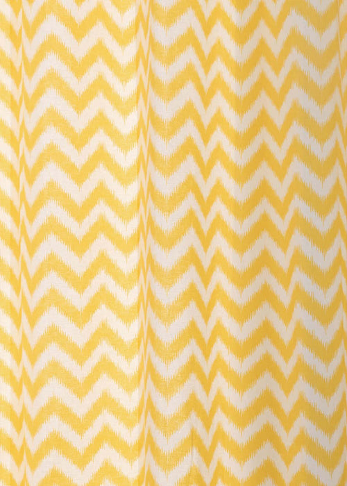 Ikat chevron printed cotton Fabric - Yellow