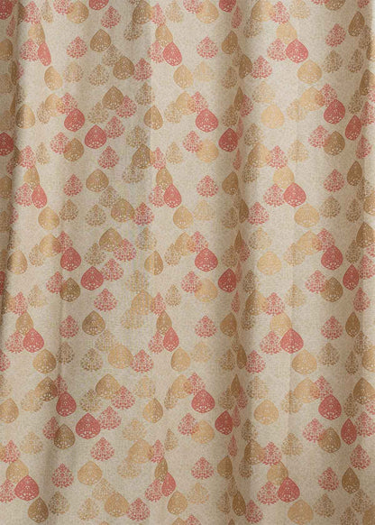 Indian Shimmer 100% cotton ethnic curtain for living room - Room darkening - Brown - Single Piece