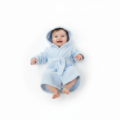 INFANTS BLUE HOODED ROBE (6-24m) (PK6) FBR15-B