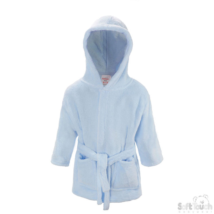 INFANTS BLUE HOODED ROBE (6-24m) (PK6) FBR15-B