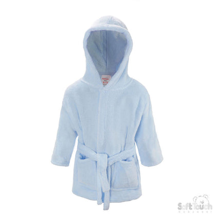 INFANTS BLUE HOODED ROBE (6-24m) (PK6) FBR15-B