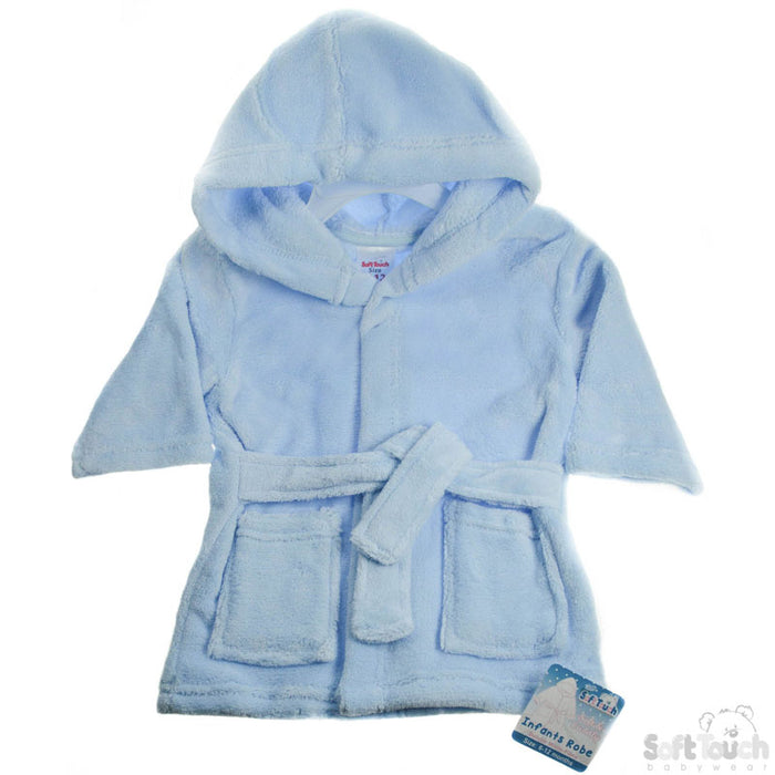 INFANTS BLUE HOODED ROBE (6-24m) (PK6) FBR15-B