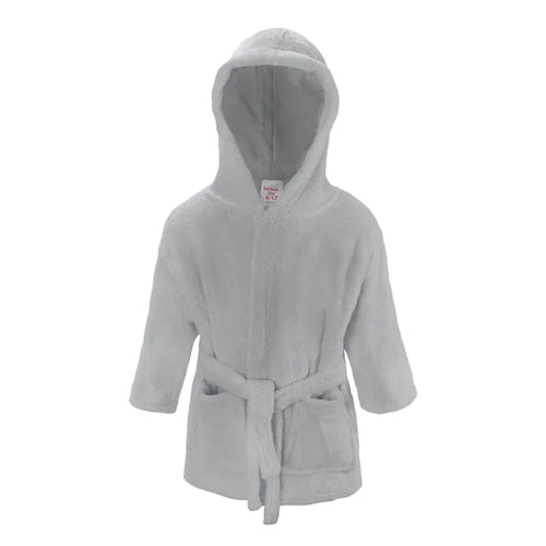 INFANTS GREY HOODED ROBE (6-24m) (PK6) FBR15-G