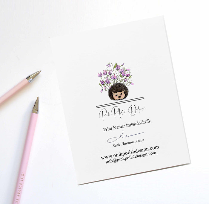 PinkPolish Design Note Cards "Irritated" Handmade Notecard