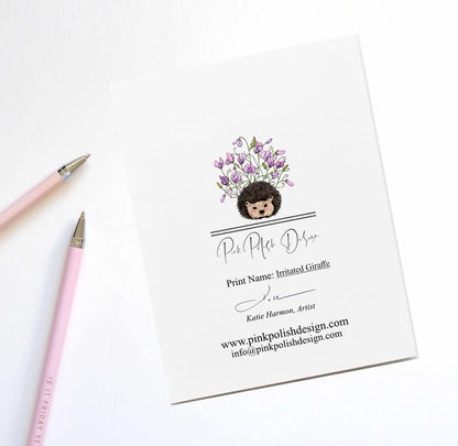 PinkPolish Design Note Cards "Irritated" Handmade Notecard