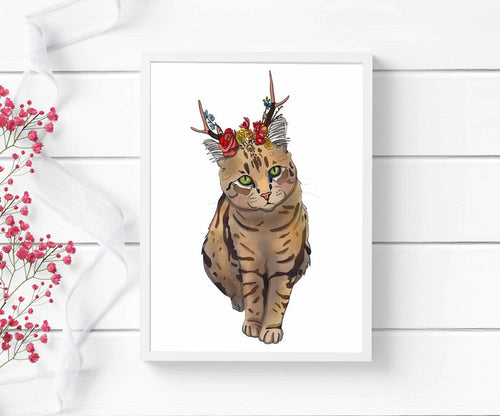 PinkPolish Design Art Prints 5"x7" "Jackalope Beauty" Digital Painting: Art Print
