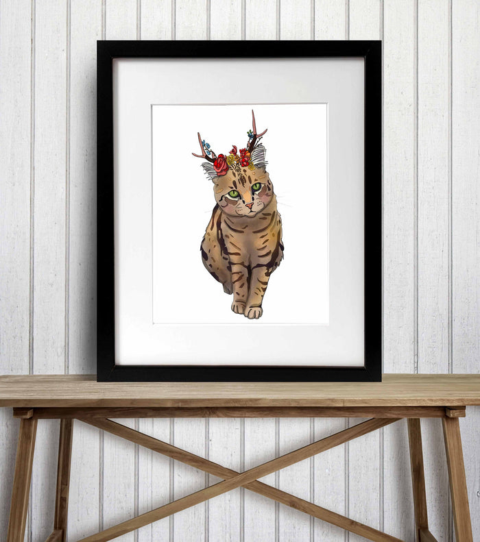 PinkPolish Design Art Prints 8"x10" "Jackalope Beauty" Digital Painting: Art Print