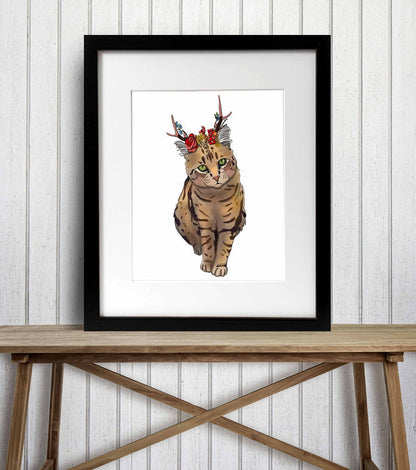 PinkPolish Design Art Prints 8"x10" "Jackalope Beauty" Digital Painting: Art Print