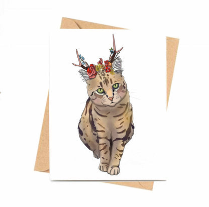 PinkPolish Design Note Cards "Jackalope Beauty" Handmade Notecard