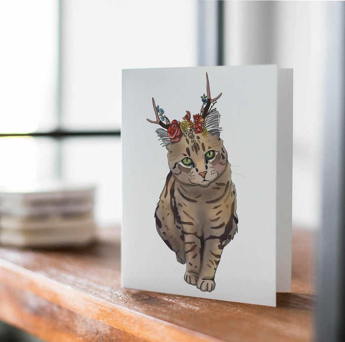 PinkPolish Design Note Cards "Jackalope Beauty" Handmade Notecard
