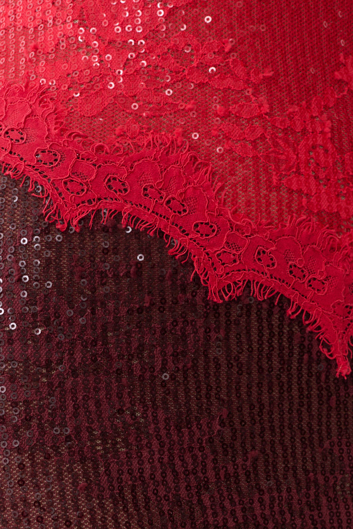 Jaimee Lace Midi Dress - Red