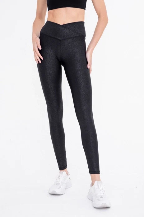 Jillian Leather Look Crossover Leggings