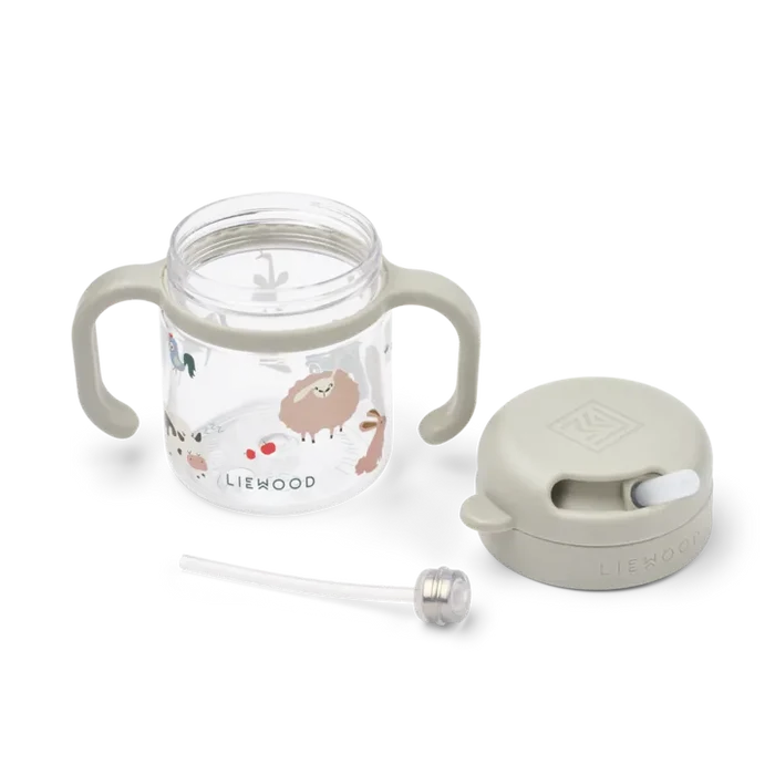 Liewood – Kai Tritan Straw Cup 280ml – Farmlife / Sandy