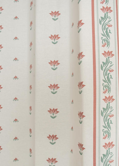 Lotus Pond 100% cotton minimal curtain for living room - Light Reduction - Multicolor - Single Piece