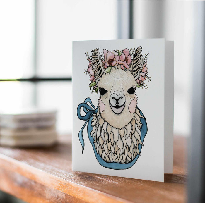 PinkPolish Design Note Cards "Mamma Llama" Handmade Notecard