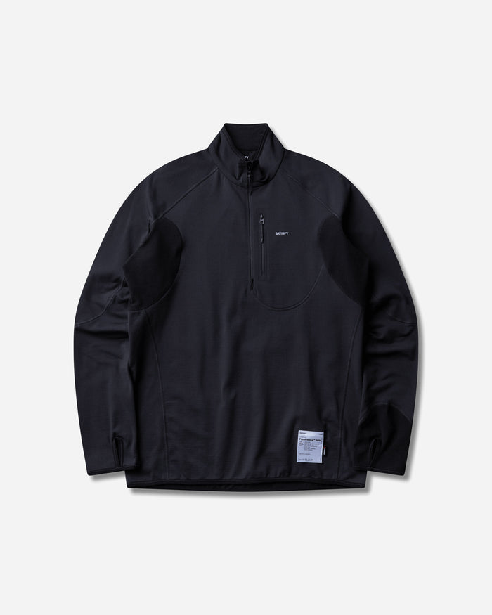 Satisfy Fuzzfleece Grid Half Zip Black SA Sweatshirts Crewneck 11013-00001 00001